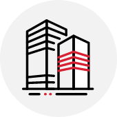 High rise building icon with louvers