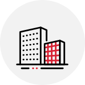 Solar Shading icon for high rise building and apartment blocks