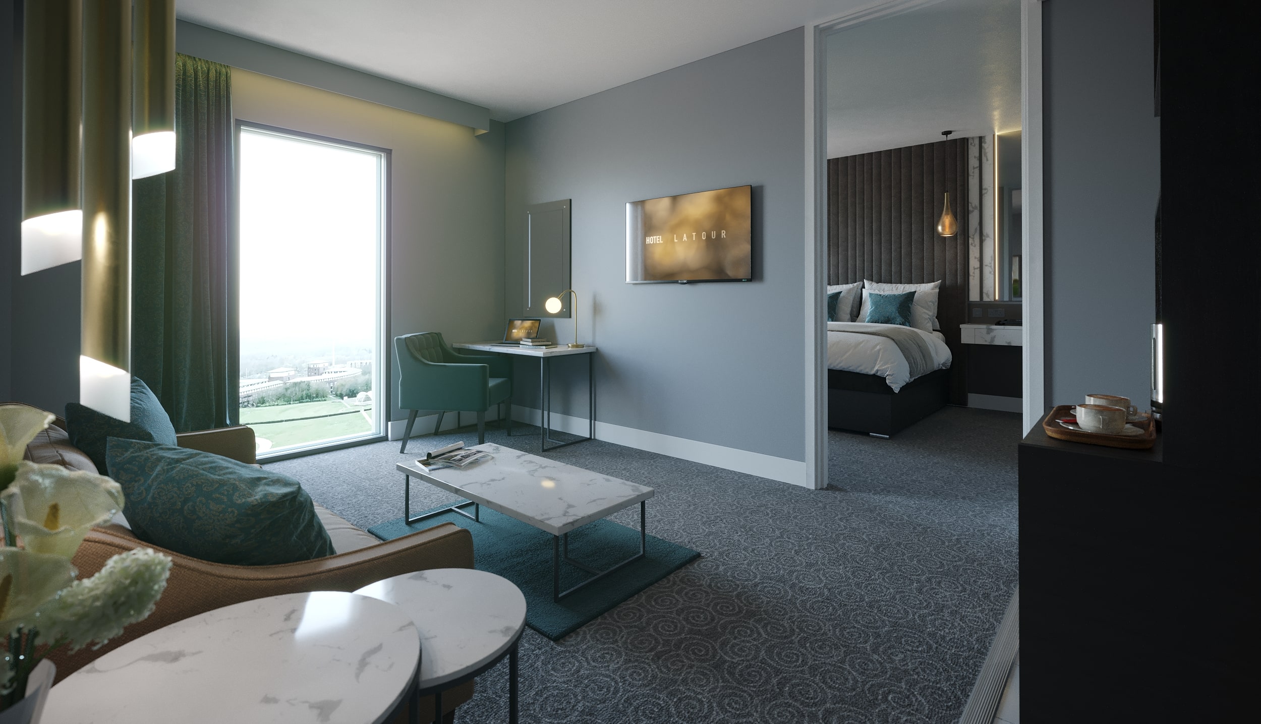 Bedroom and living room