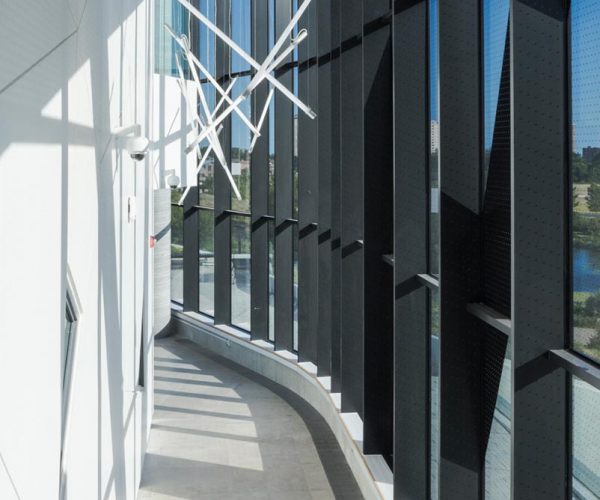 Facade system view from inside the Bergeron Centre